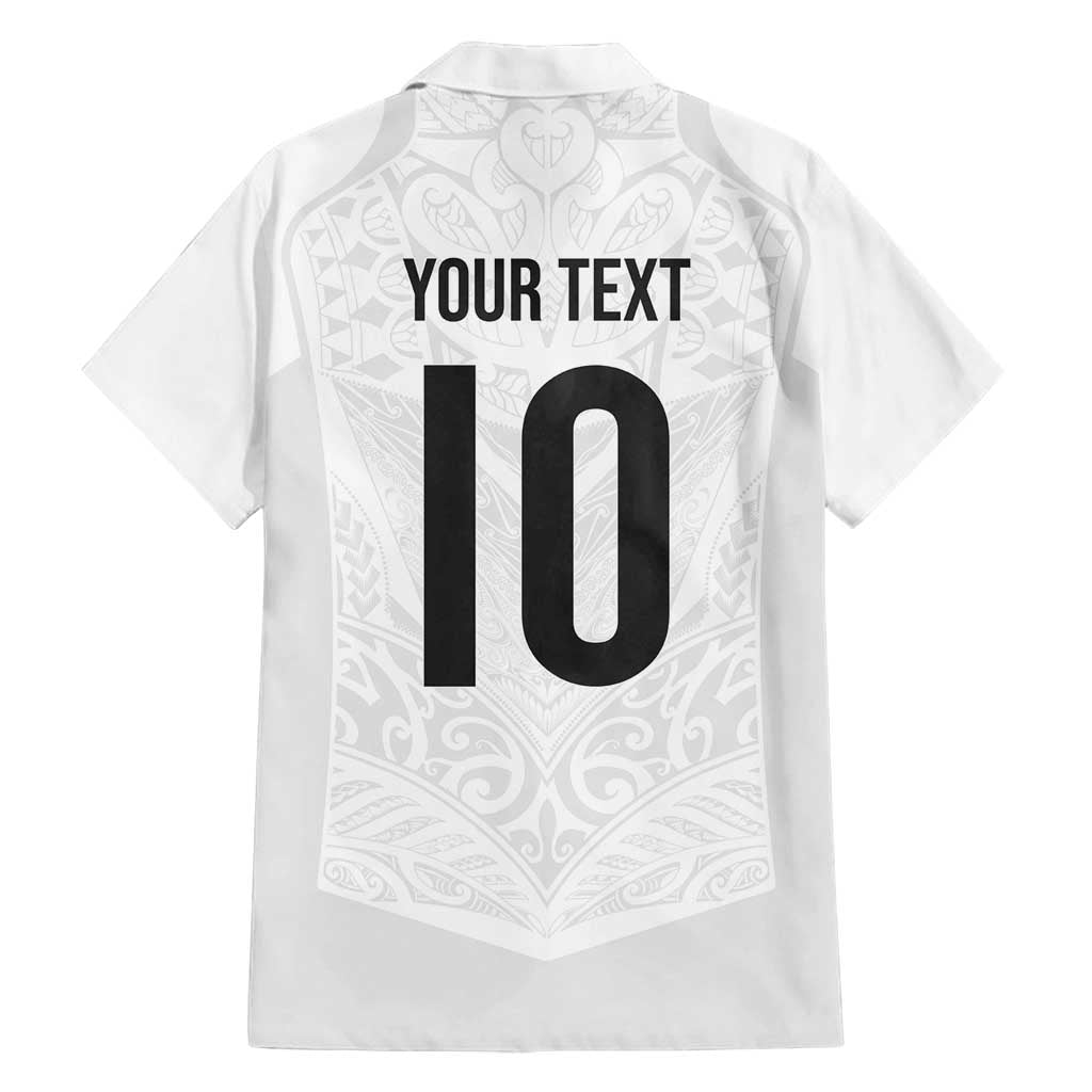 Custom New Zealand Football Family Matching Long Sleeve Bodycon Dress and Hawaiian Shirt The Whites-Sporty T90 Style - Polynesian Pride