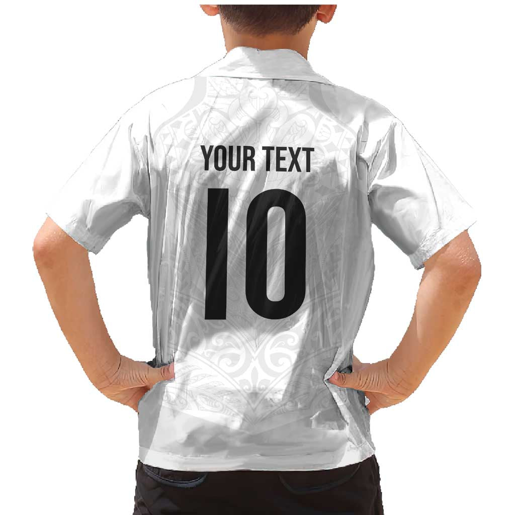 Custom New Zealand Football Family Matching Mermaid Dress and Hawaiian Shirt The Whites-Sporty T90 Style - Polynesian Pride