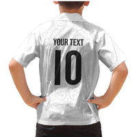 Custom New Zealand Football Family Matching Mermaid Dress and Hawaiian Shirt The Whites-Sporty T90 Style - Polynesian Pride