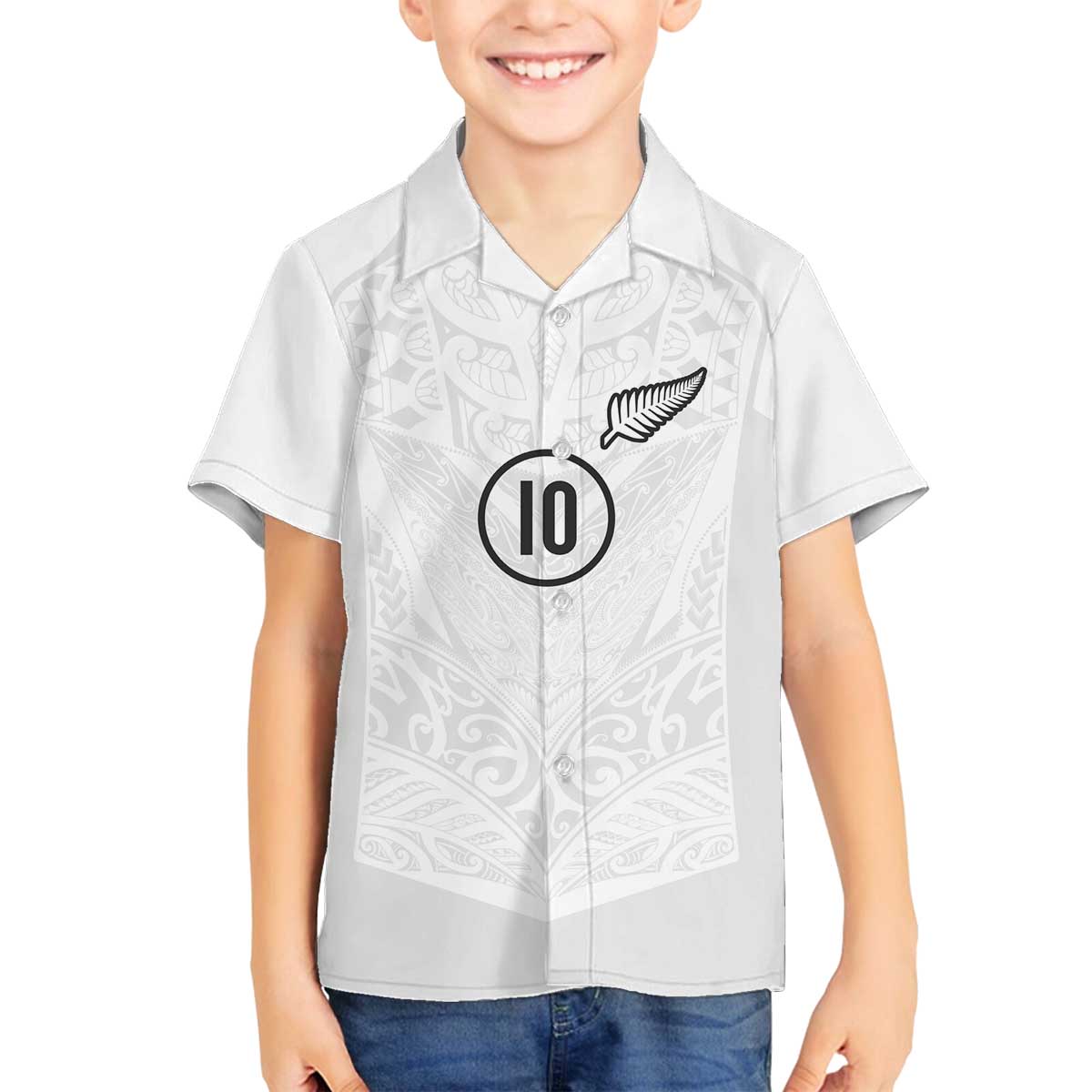 Custom New Zealand Football Family Matching Off The Shoulder Long Sleeve Dress and Hawaiian Shirt The Whites-Sporty T90 Style - Polynesian Pride