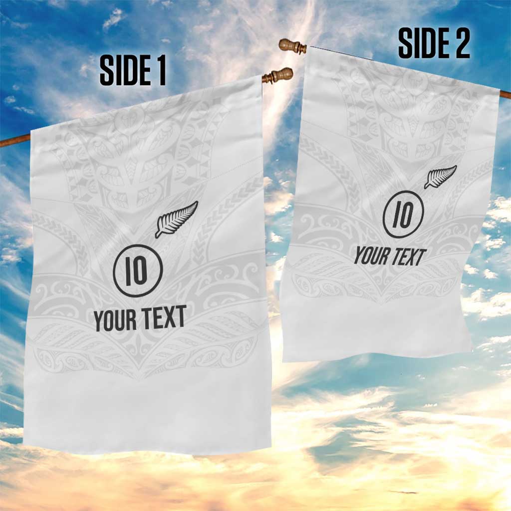Custom New Zealand Football Garden Flag The Whites-Sporty T90 Style - Polynesian Pride