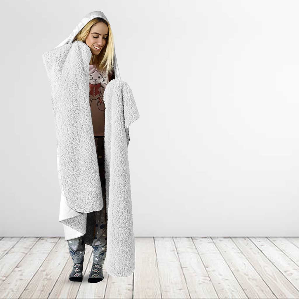 Custom New Zealand Football Hooded Blanket The Whites-Sporty T90 Style - Polynesian Pride