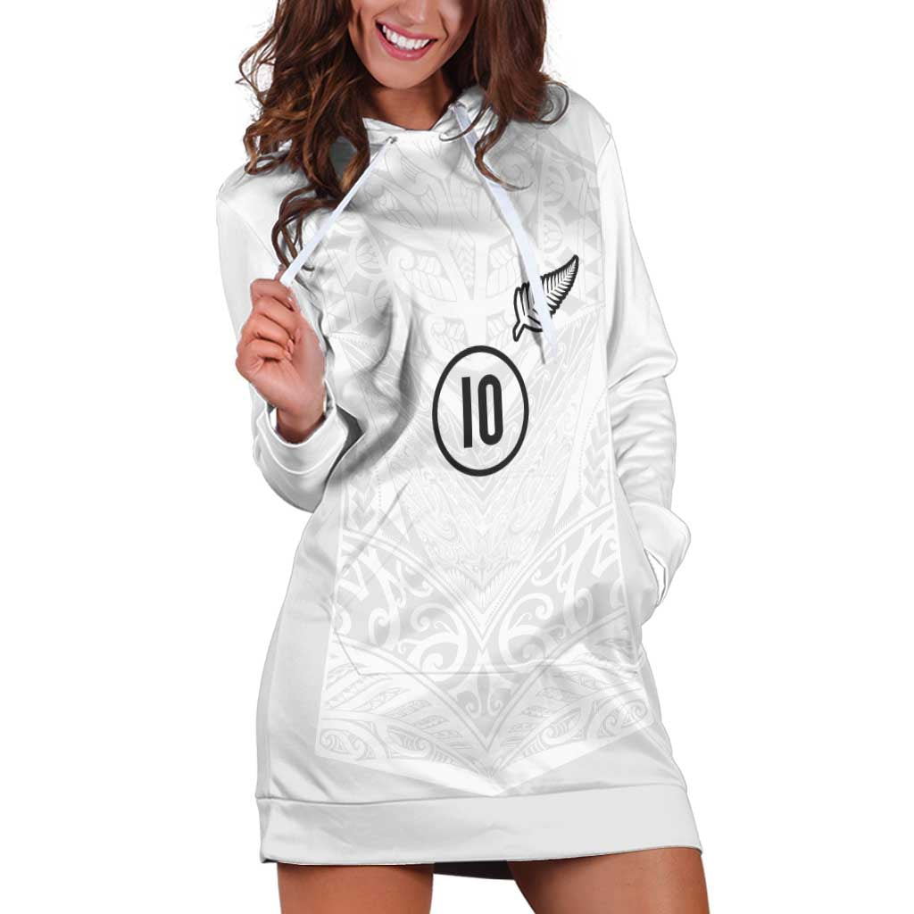 Custom New Zealand Football Hoodie Dress The Whites-Sporty T90 Style - Polynesian Pride