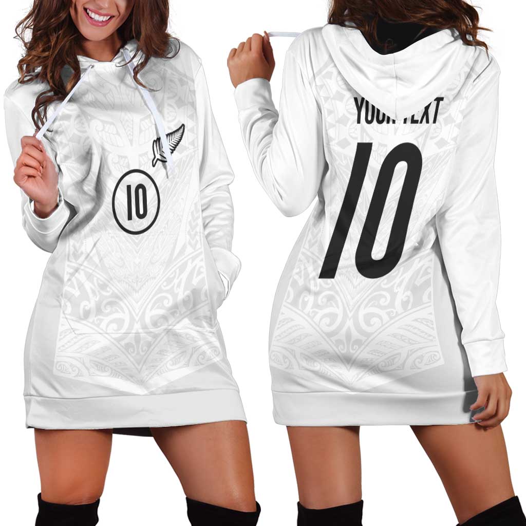 Custom New Zealand Football Hoodie Dress The Whites-Sporty T90 Style - Polynesian Pride