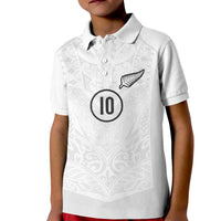 Custom New Zealand Football Kid Polo Shirt The Whites-Sporty T90 Style - Polynesian Pride