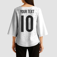 Custom New Zealand Football Kimono Sleeve Blouse The Whites-Sporty T90 Style - Polynesian Pride