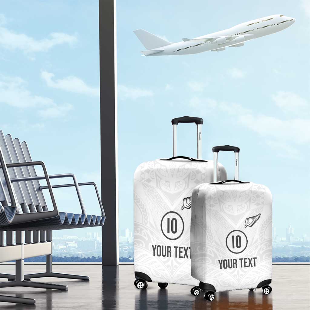 Custom New Zealand Football Luggage Cover The Whites-Sporty T90 Style - Polynesian Pride