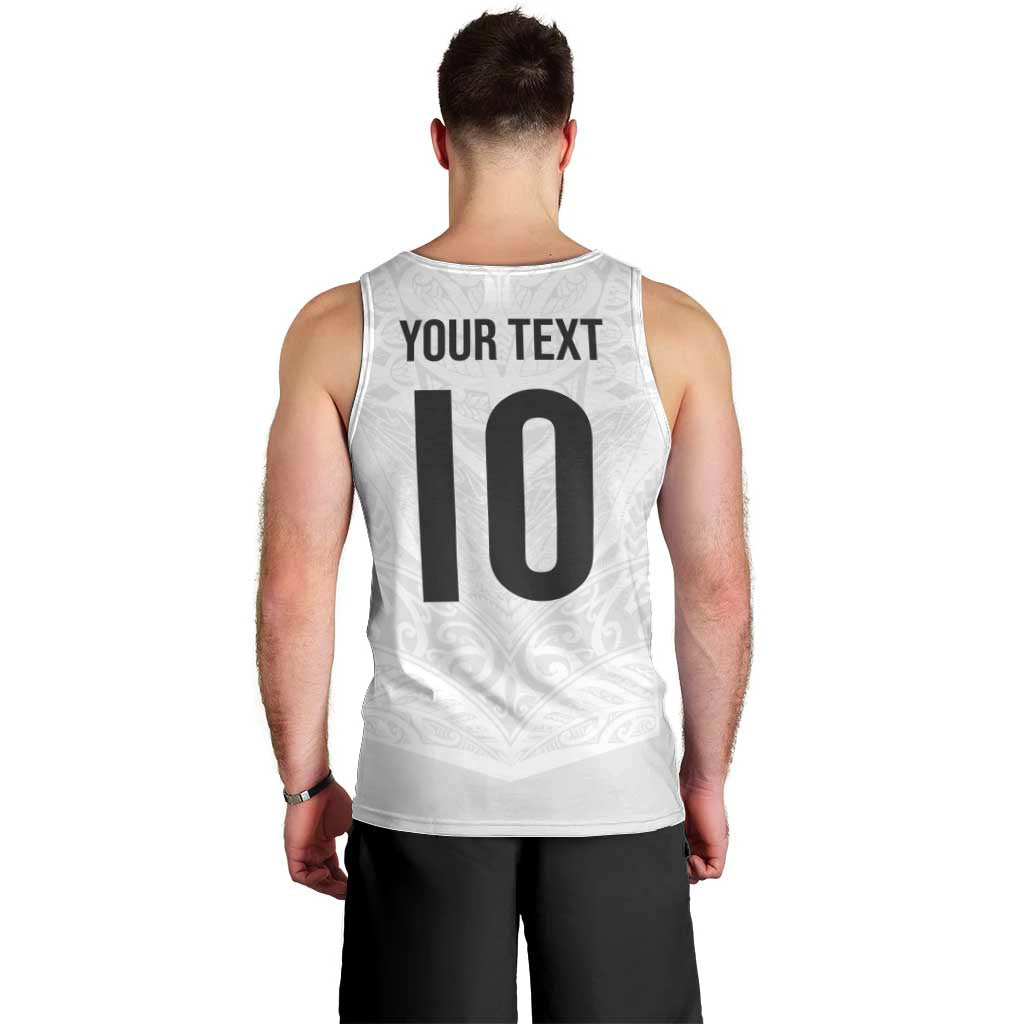 Custom New Zealand Football Men Tank Top The Whites-Sporty T90 Style - Polynesian Pride