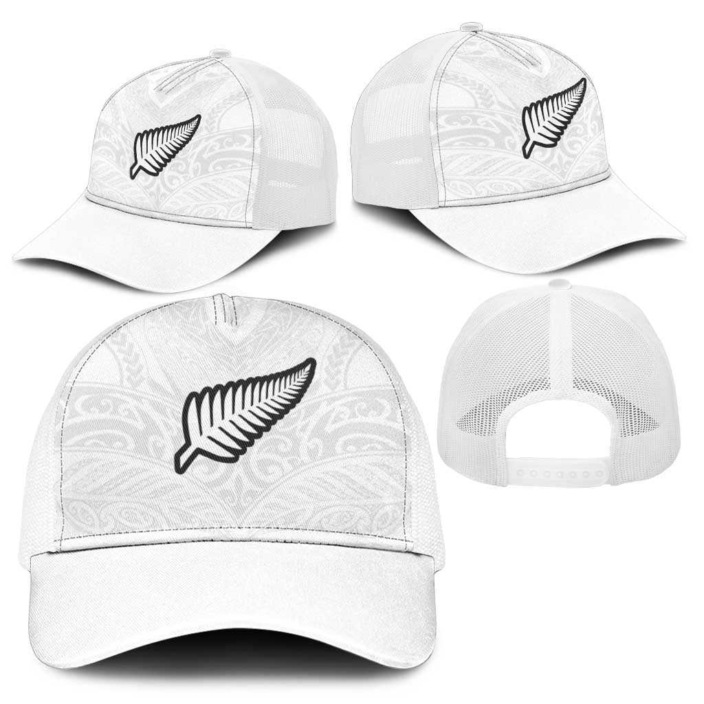 New Zealand Football Mesh Trucker Cap The Whites-Sporty T90 Style - Polynesian Pride
