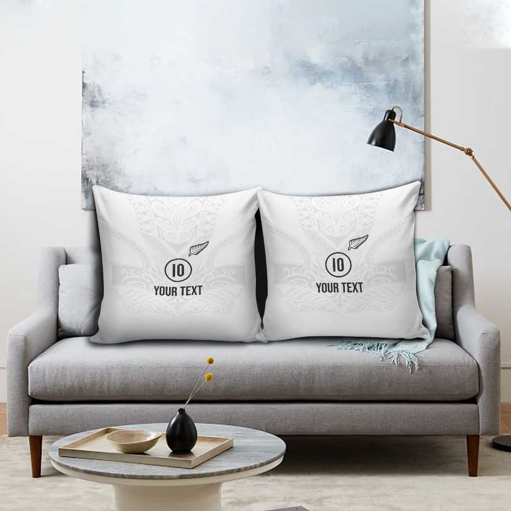 Custom New Zealand Football Pillow Cover The Whites-Sporty T90 Style - Polynesian Pride