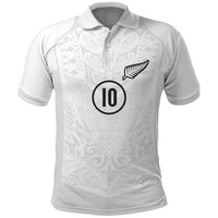 Custom New Zealand Football Polo Shirt The Whites-Sporty T90 Style - Polynesian Pride