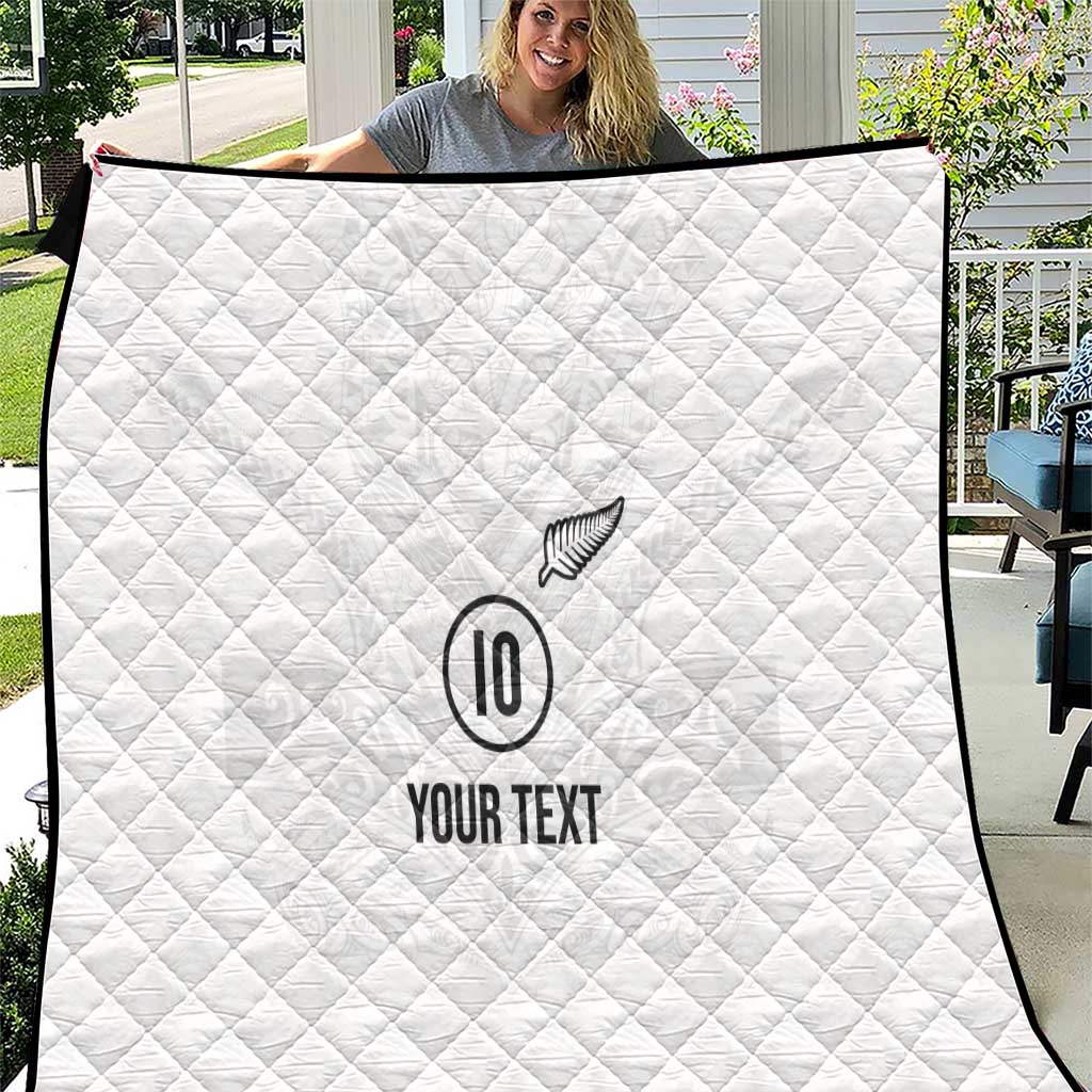 Custom New Zealand Football Quilt The Whites-Sporty T90 Style - Polynesian Pride