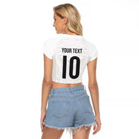 Custom New Zealand Football Raglan Cropped T Shirt The Whites-Sporty T90 Style - Polynesian Pride