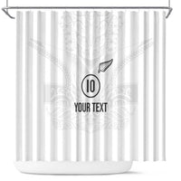Custom New Zealand Football Shower Curtain The Whites-Sporty T90 Style - Polynesian Pride
