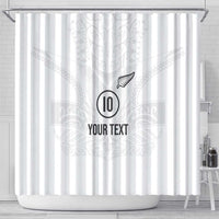 Custom New Zealand Football Shower Curtain The Whites-Sporty T90 Style - Polynesian Pride