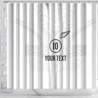 Custom New Zealand Football Shower Curtain The Whites-Sporty T90 Style - Polynesian Pride
