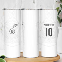 Custom New Zealand Football Skinny Tumbler The Whites-Sporty T90 Style - Polynesian Pride