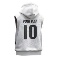 Custom New Zealand Football Sleeveless Hoodie The Whites-Sporty T90 Style - Polynesian Pride