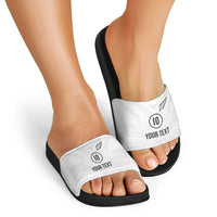 Custom New Zealand Football Slide Sandals The Whites-Sporty T90 Style - Polynesian Pride