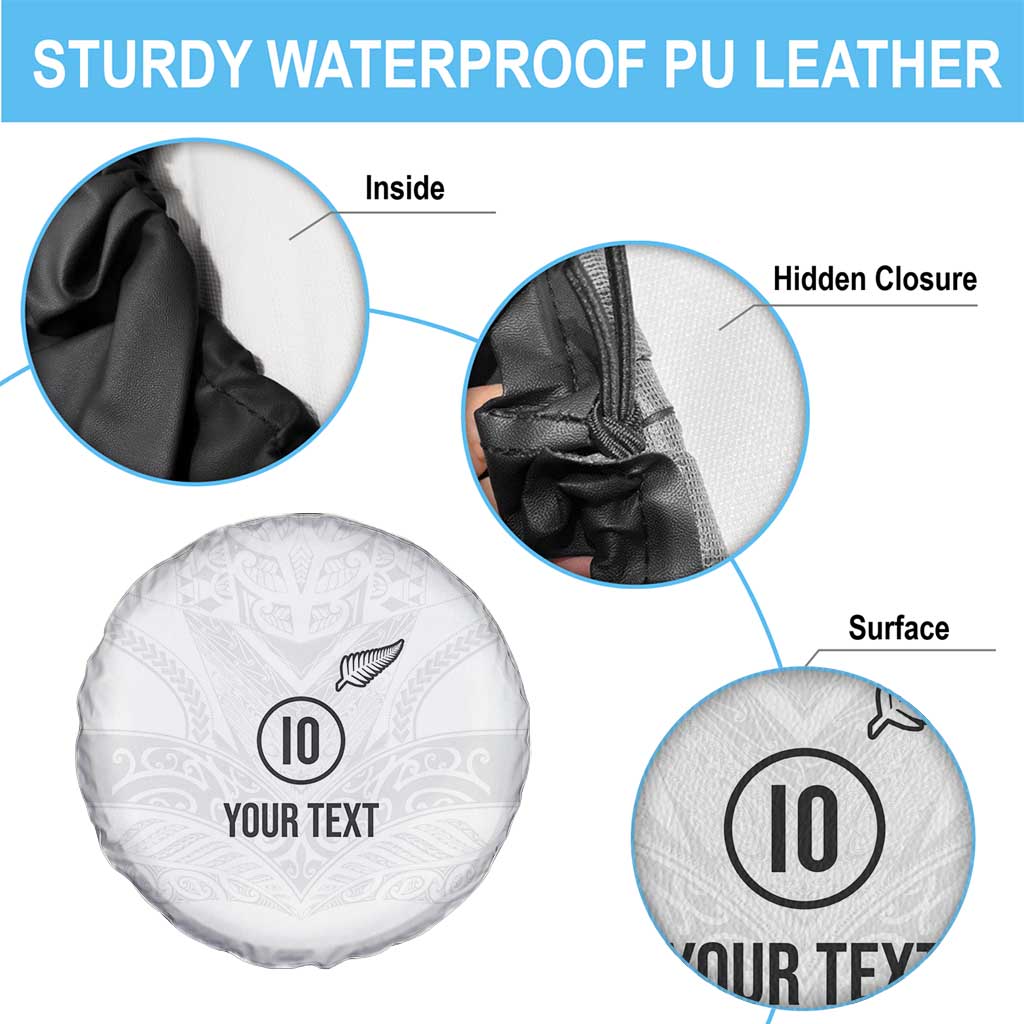 Custom New Zealand Football Spare Tire Cover The Whites-Sporty T90 Style - Polynesian Pride