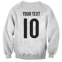 Custom New Zealand Football Sweatshirt The Whites-Sporty T90 Style - Polynesian Pride
