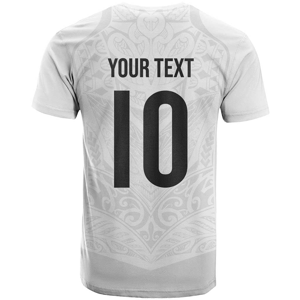Custom New Zealand Football T Shirt The Whites-Sporty T90 Style - Polynesian Pride