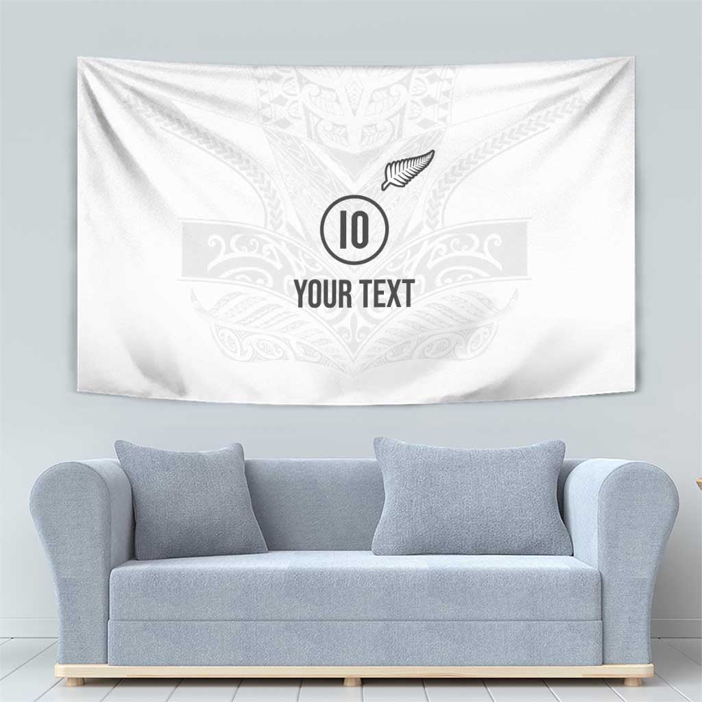 Custom New Zealand Football Tapestry The Whites-Sporty T90 Style - Polynesian Pride
