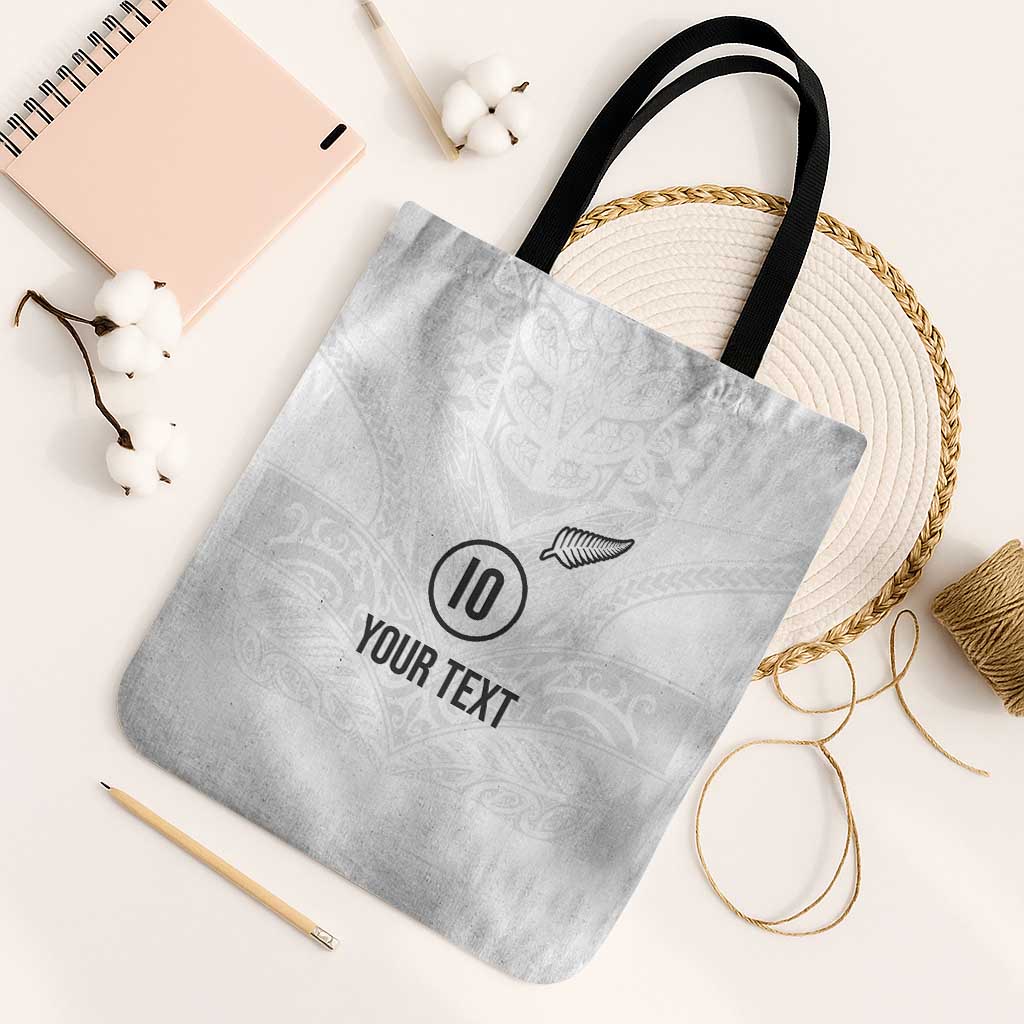 Custom New Zealand Football Tote Bag The Whites-Sporty T90 Style - Polynesian Pride