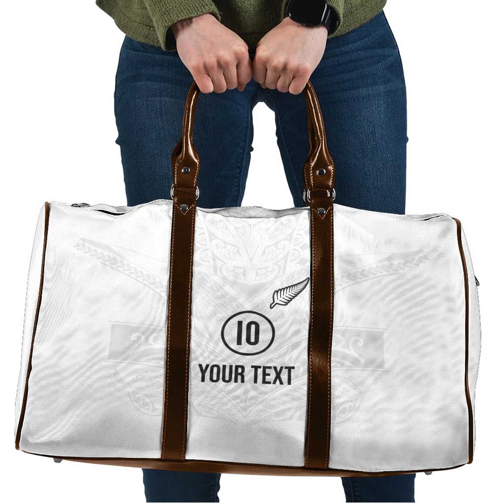 Custom New Zealand Football Travel Bag The Whites-Sporty T90 Style - Polynesian Pride