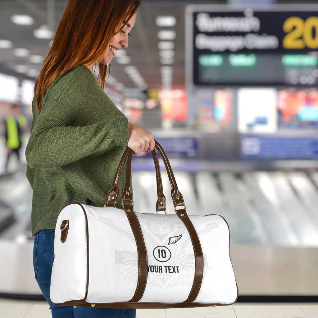 Custom New Zealand Football Travel Bag The Whites-Sporty T90 Style - Polynesian Pride