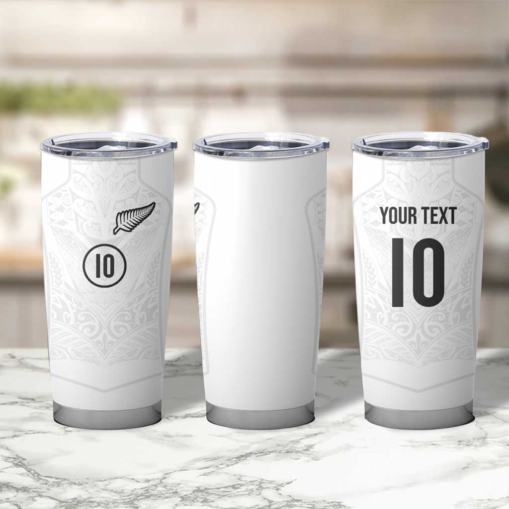 Custom New Zealand Football Tumbler Cup The Whites-Sporty T90 Style - Polynesian Pride