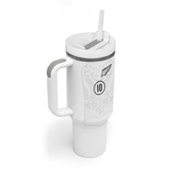 Custom New Zealand Football Tumbler With Handle The Whites-Sporty T90 Style - Polynesian Pride