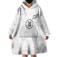 Custom New Zealand Football Wearable Blanket Hoodie The Whites-Sporty T90 Style - Polynesian Pride