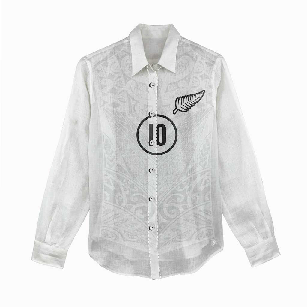 Custom New Zealand Football Women Casual Shirt The Whites-Sporty T90 Style - Polynesian Pride