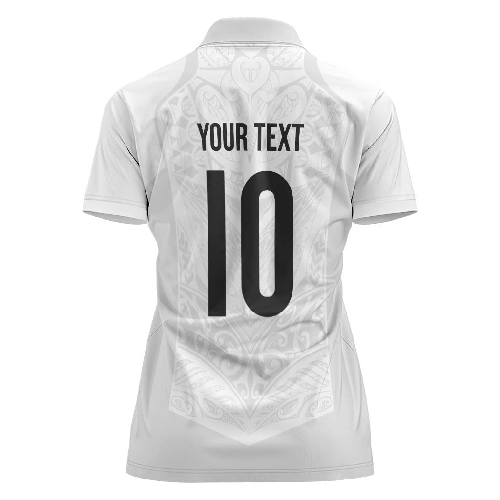 Custom New Zealand Football Women Polo Shirt The Whites-Sporty T90 Style - Polynesian Pride
