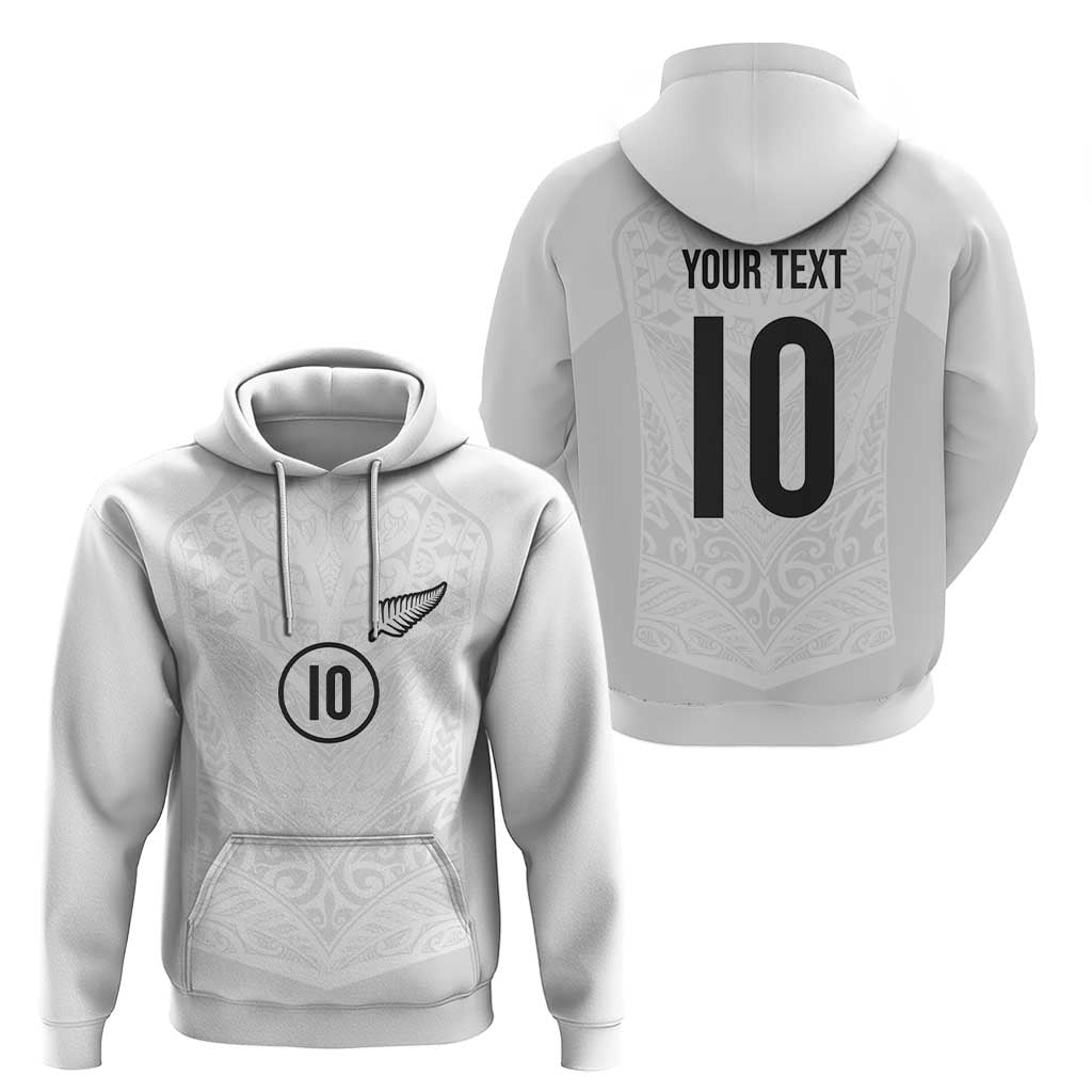 Custom New Zealand Football Zip Hoodie The Whites-Sporty T90 Style - Polynesian Pride