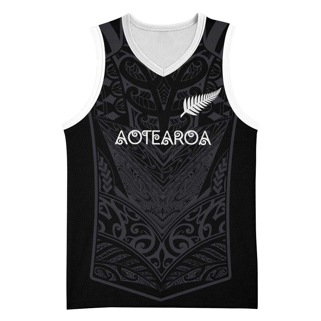 Custom Aotearoa Rugby Basketball Jersey The Blacks-Sporty T90 Style LT03 Unisex Black - Polynesian Pride