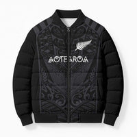 Custom Aotearoa Rugby Bomber Puffer Jacket The Blacks-Sporty T90 Style - Polynesian Pride