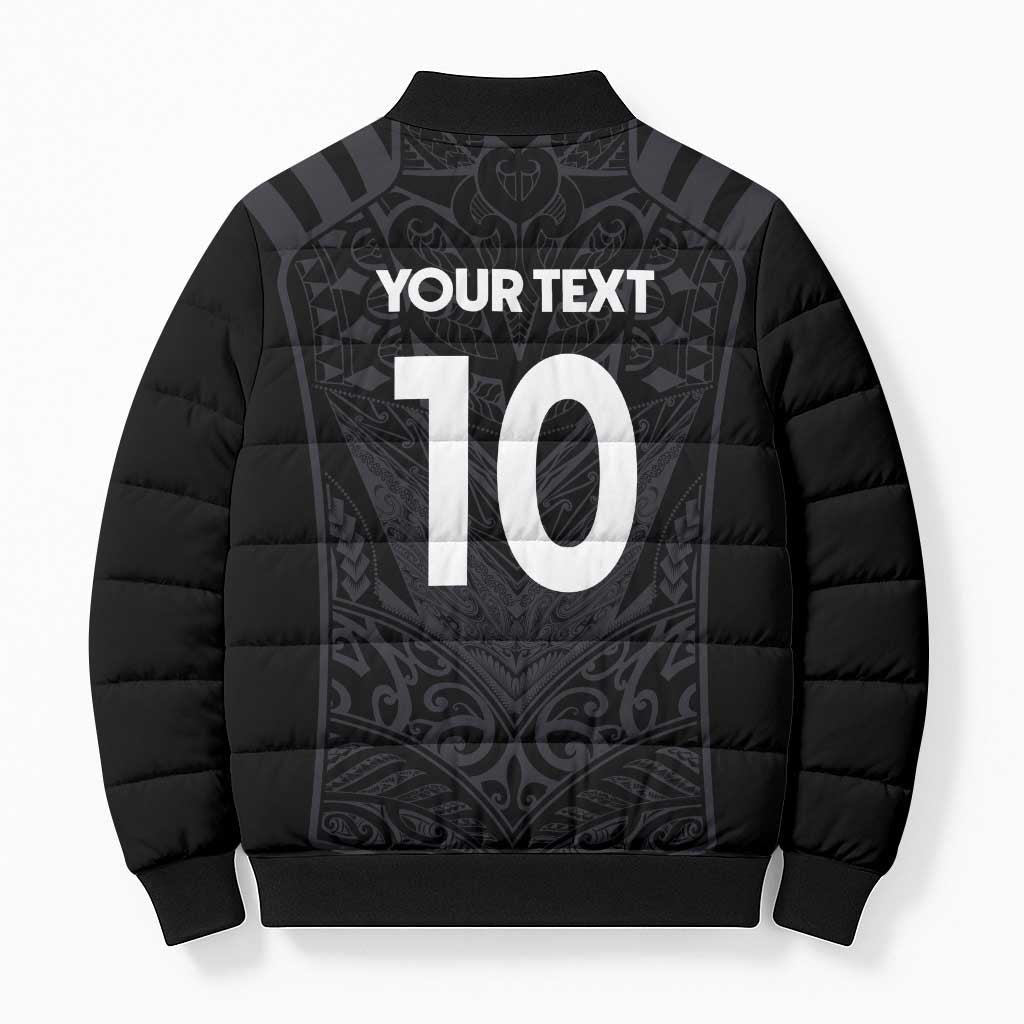 Custom Aotearoa Rugby Bomber Puffer Jacket The Blacks-Sporty T90 Style - Polynesian Pride