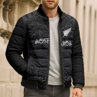 Custom Aotearoa Rugby Bomber Puffer Jacket The Blacks-Sporty T90 Style - Polynesian Pride