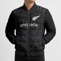 Custom Aotearoa Rugby Bomber Puffer Jacket The Blacks-Sporty T90 Style - Polynesian Pride