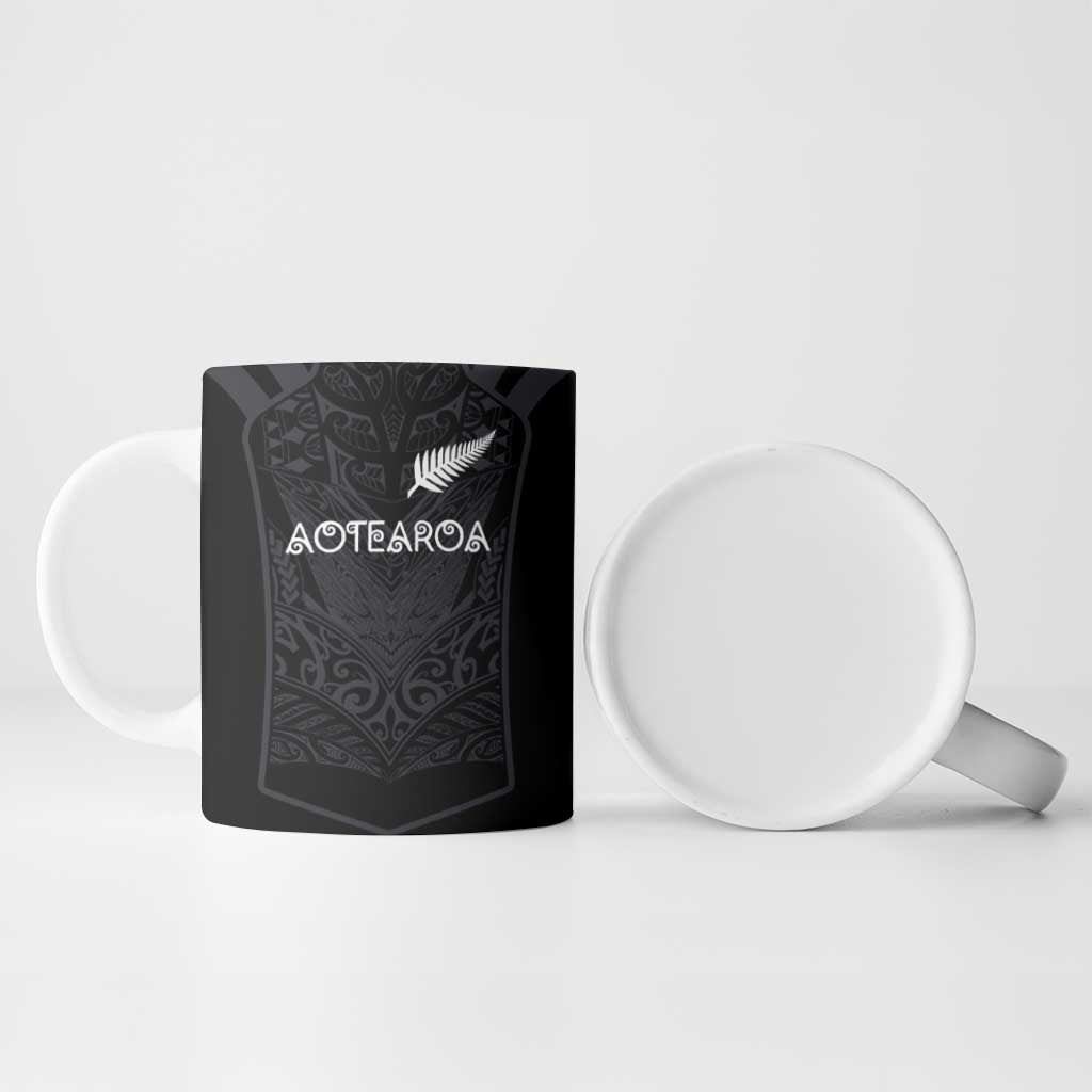 Custom Aotearoa Rugby Ceramic Mug The Blacks-Sporty T90 Style - Polynesian Pride