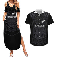Custom Aotearoa Rugby Couples Matching Summer Maxi Dress and Hawaiian Shirt The Blacks-Sporty T90 Style - Polynesian Pride