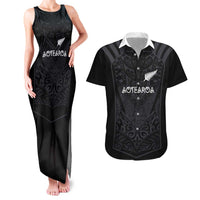 Custom Aotearoa Rugby Couples Matching Tank Maxi Dress and Hawaiian Shirt The Blacks-Sporty T90 Style - Polynesian Pride
