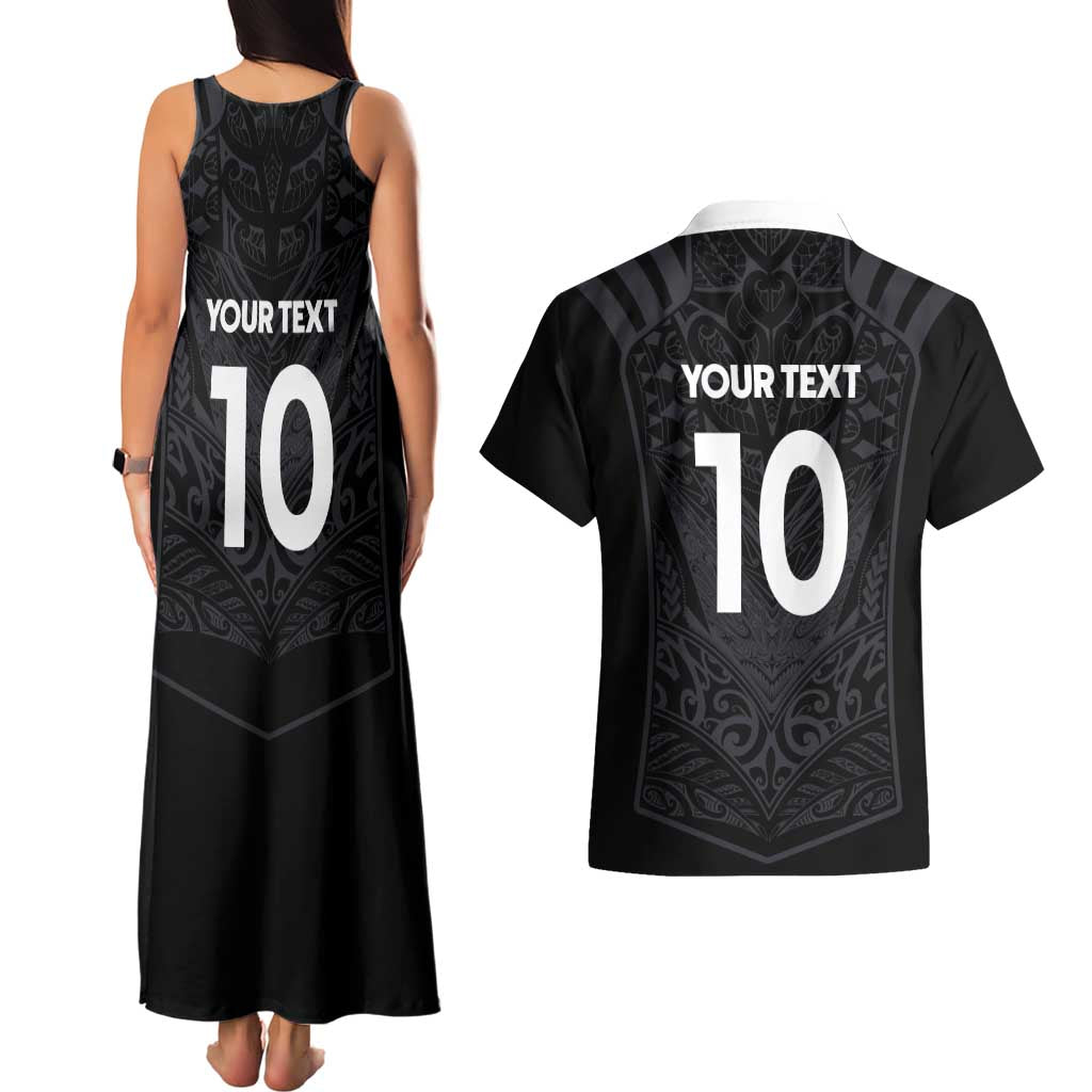 Custom Aotearoa Rugby Couples Matching Tank Maxi Dress and Hawaiian Shirt The Blacks-Sporty T90 Style - Polynesian Pride