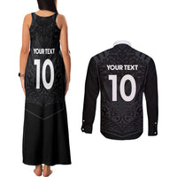 Custom Aotearoa Rugby Couples Matching Tank Maxi Dress and Long Sleeve Button Shirt The Blacks-Sporty T90 Style - Polynesian Pride