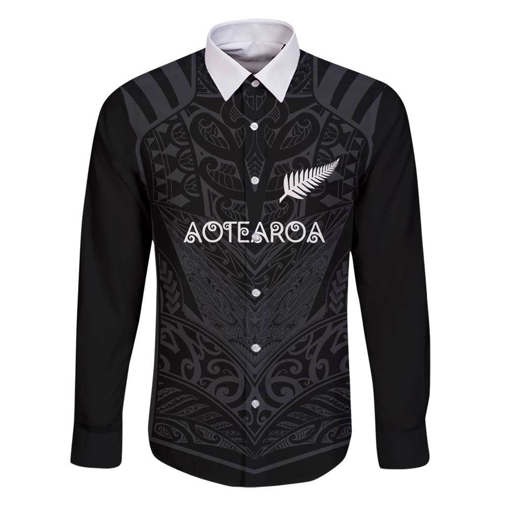 Custom Aotearoa Rugby Family Matching Long Sleeve Bodycon Dress and Hawaiian Shirt The Blacks-Sporty T90 Style - Polynesian Pride