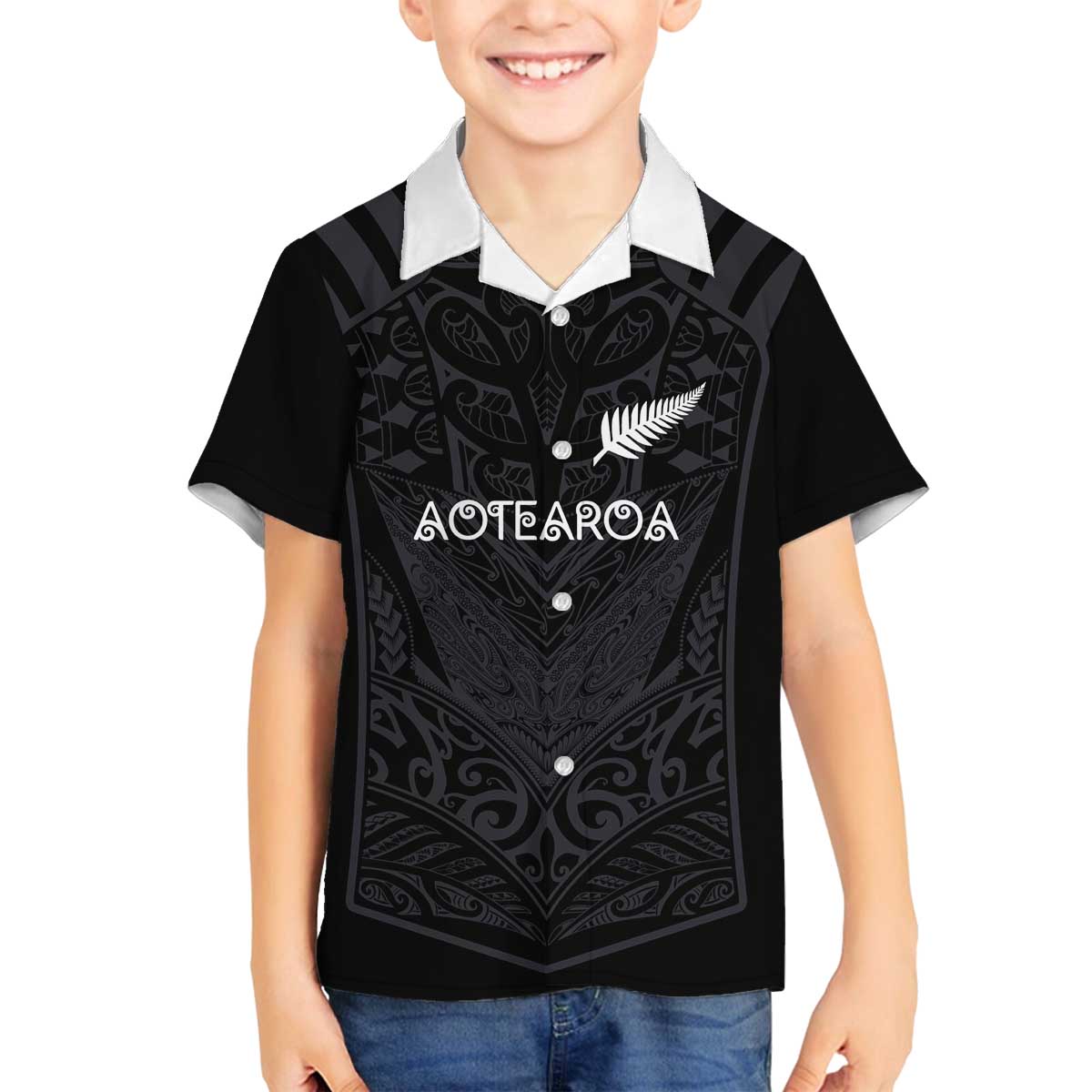 Custom Aotearoa Rugby Family Matching Off The Shoulder Long Sleeve Dress and Hawaiian Shirt The Blacks-Sporty T90 Style - Polynesian Pride
