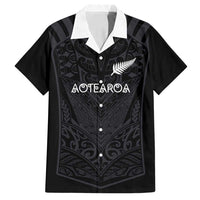 Custom Aotearoa Rugby Family Matching Off Shoulder Short Dress and Hawaiian Shirt The Blacks-Sporty T90 Style - Polynesian Pride
