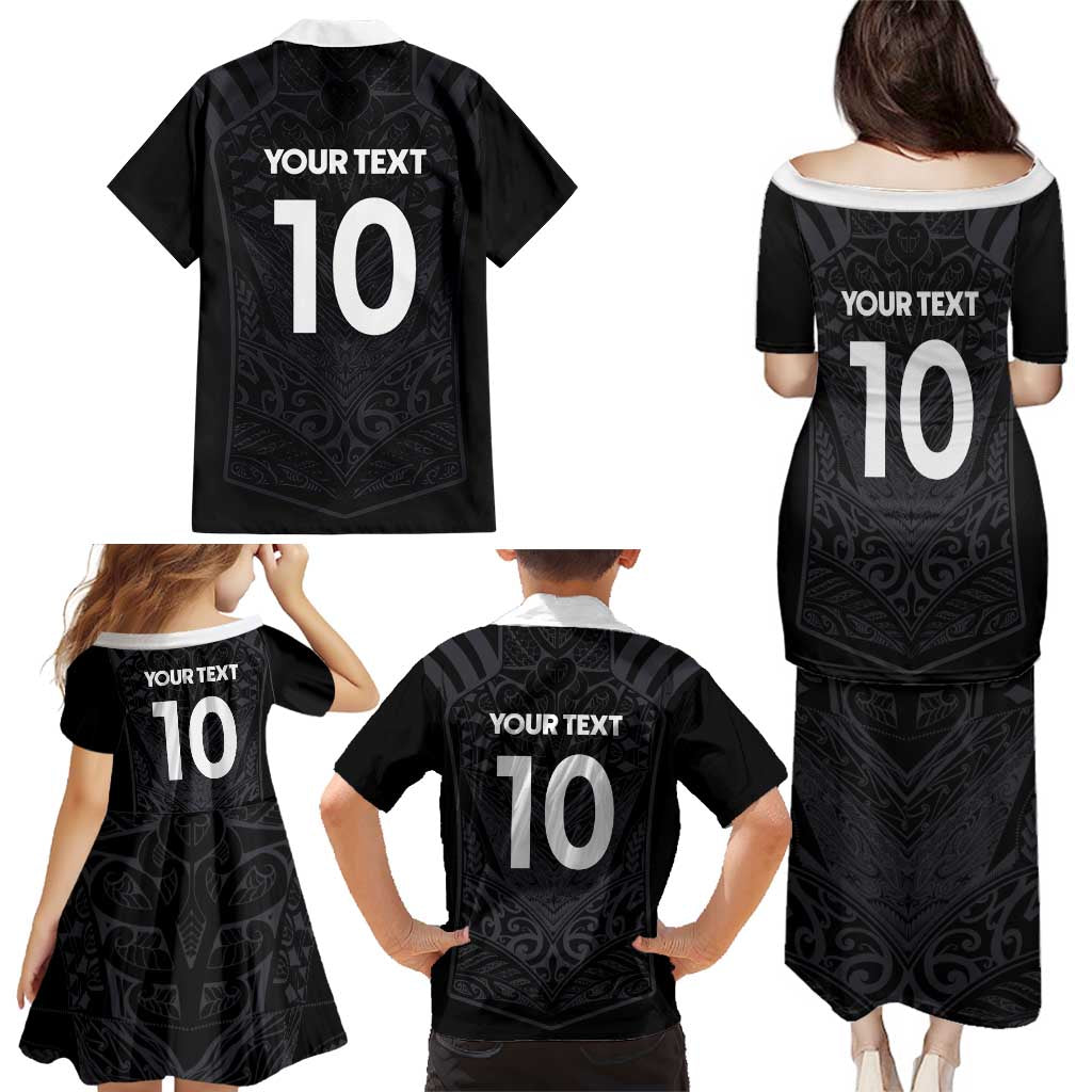 Custom Aotearoa Rugby Family Matching Puletasi and Hawaiian Shirt The Blacks-Sporty T90 Style - Polynesian Pride